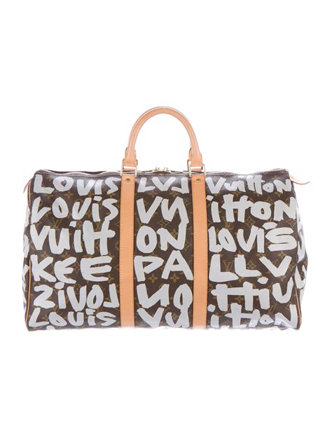 black and white louis vuitton graffiti bag|louis vuitton graffiti keepall.